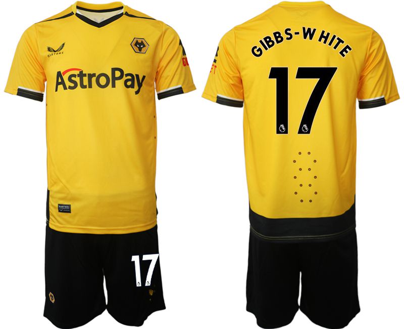 Cheap Men 2022-2023 Club Wolverhampton Wanderers home yellow 17 Soccer Jersey